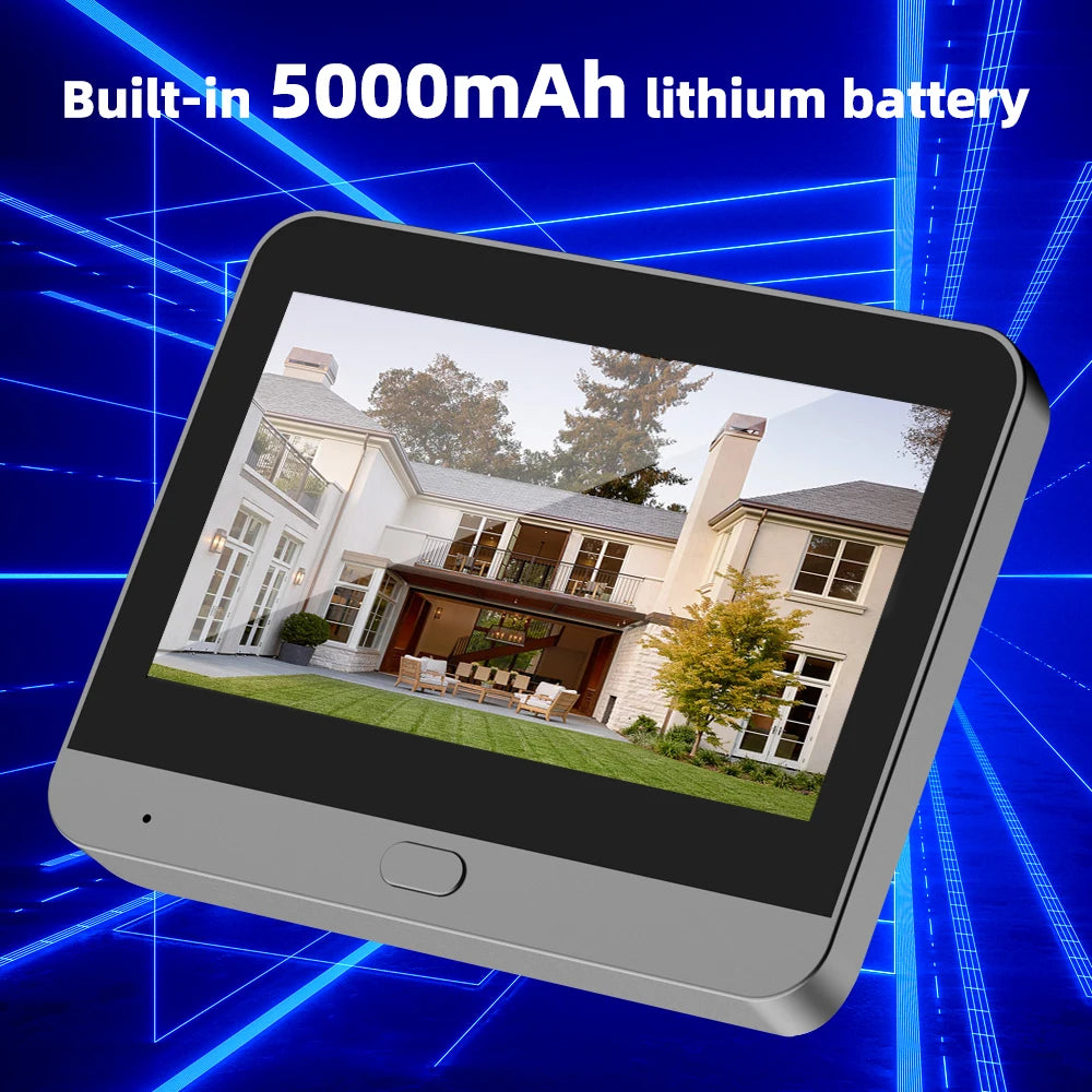5000mAh rechargeable battery in GuardianEye 360° wireless security camera, ensuring long-lasting performance without wiring.