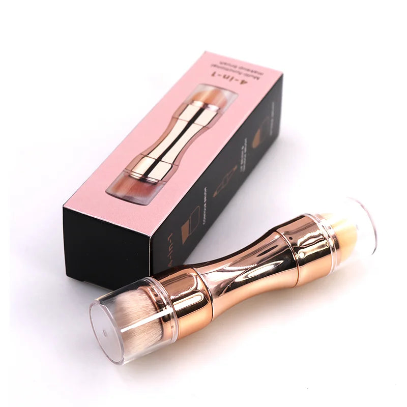GlamStroke™ 4-in-1 Mini Travel Makeup Brush Set 💄✨