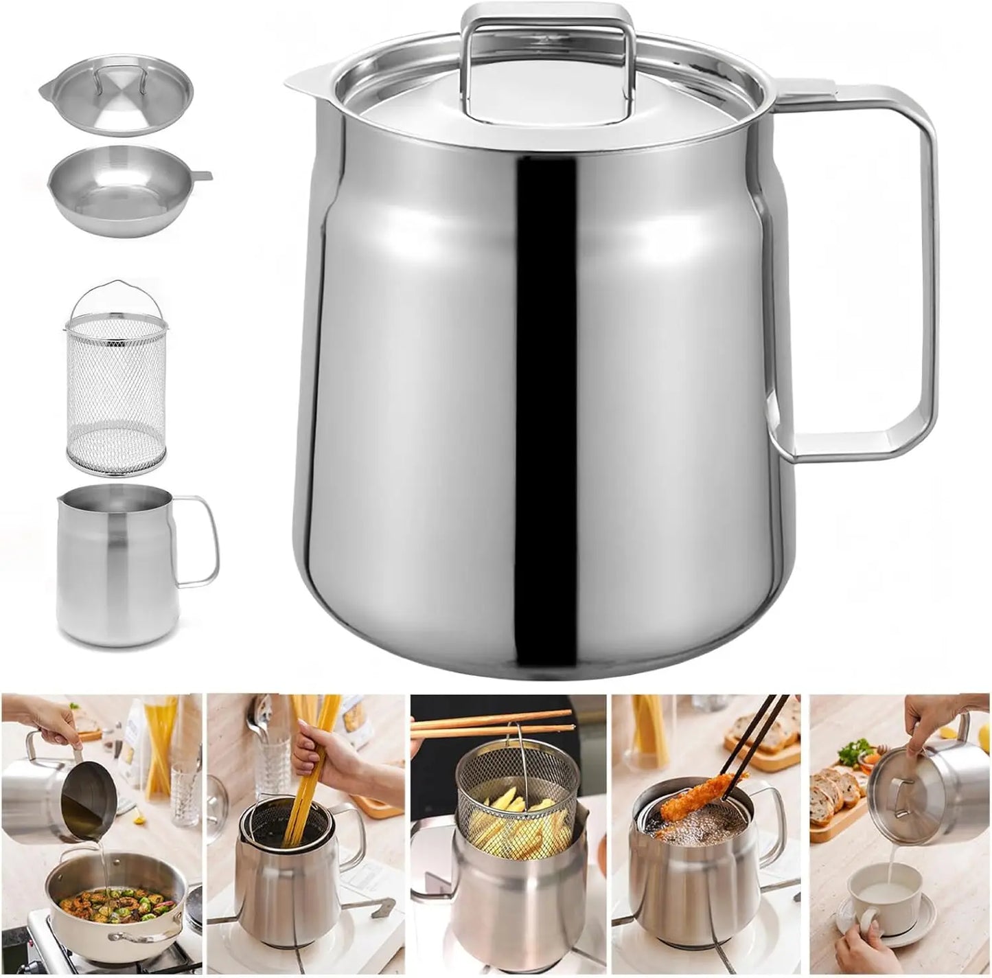 OilGuard™ – Premium 2-in-1 Stainless Steel Oil Filter Pot